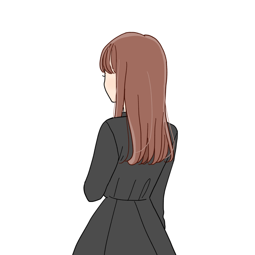 文芸少女の後ろ姿イラスト画像とPsd素材の無料ダウンロード - Pngtree 赤毛で黒ワンピースの女の子のバックスタイルイラスト素材 | ゆるやかGirl Collection