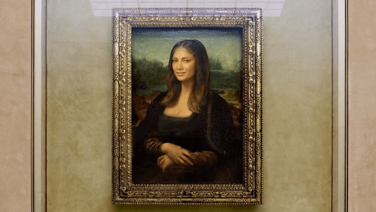 Mona Lisa Smile Juste Will.i.am qui découvre Face Swap au Musée du