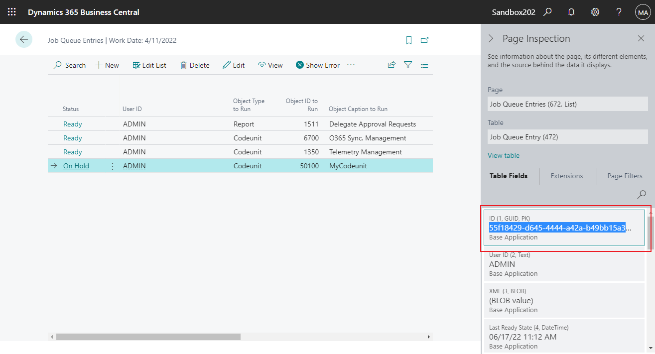 Dynamics 365 Business Central How to run Job Queue via AL (Debug Job