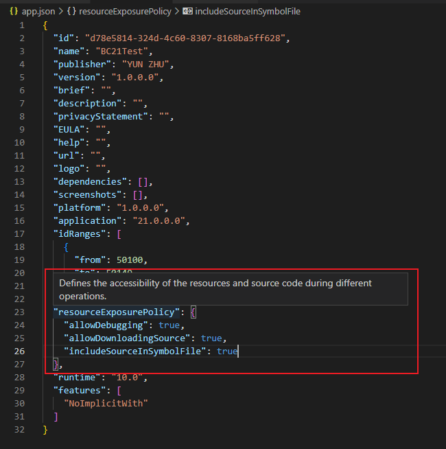 Business Central 2022 wave 2 (BC21) new features Apply resource exposure policy to DEV