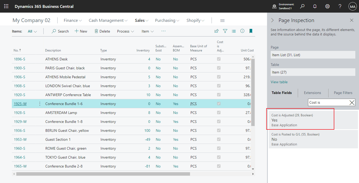 Dynamics 365 Business Central Boolean field on the list page (A