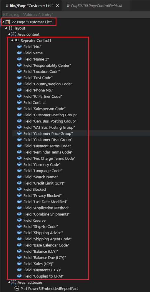 How to export all fields/controls in all pages in Dynamics 365 Business