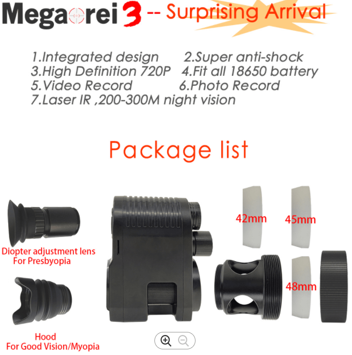 Digital night vision rifle scope adapter Megaorei 3 Digitala sikten