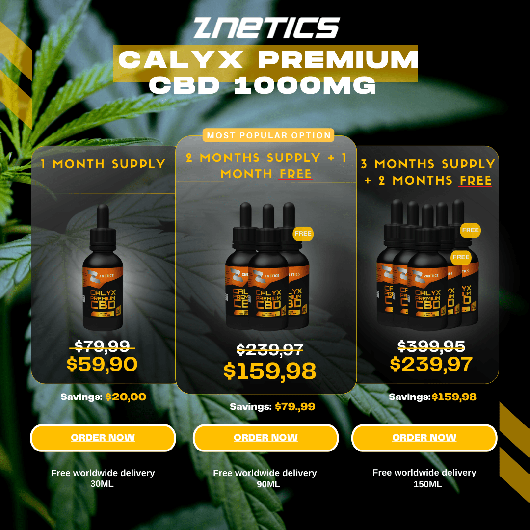 ️ CALYX PREMIUM HEMP OIL 1000MG Your Solution for Natural Relief Z