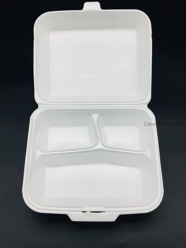 Foam Lunch Box LB2/3 Zabeel Plastic Disposable Food Packaging
