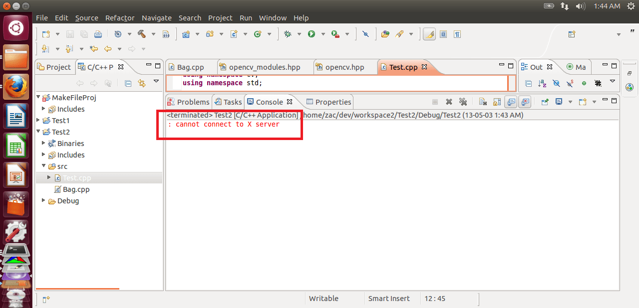 Fixing Opencv Xserver Error With Eclipse CDE Zac Gross