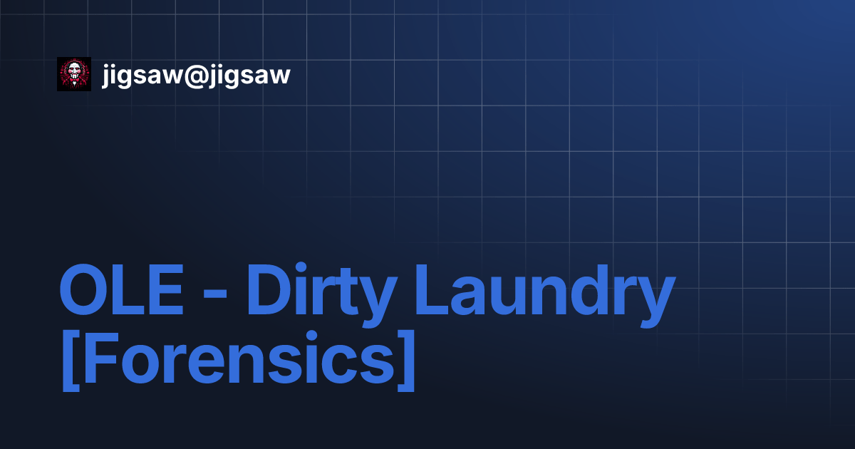 OLE Dirty Laundry [Forensics] jigsawjigsaw