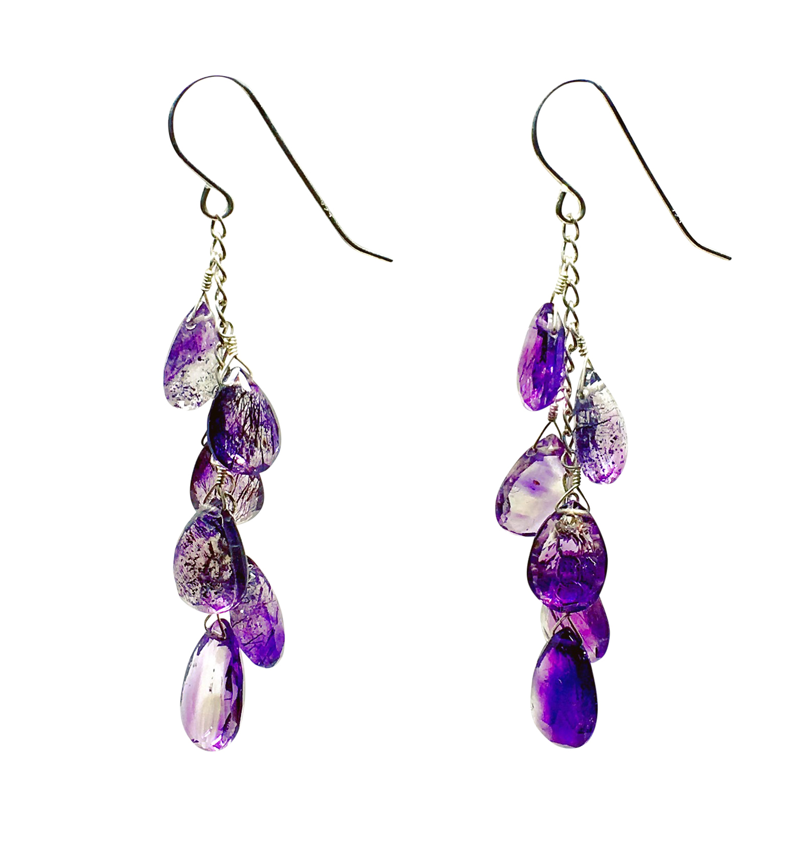 Brazilian Tourmalinated Amethyst Earrings Zachary Bloom