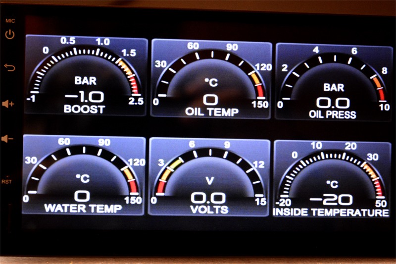 Full colour AV graphical multi gauge for Double DIN (2 DIN) headunits