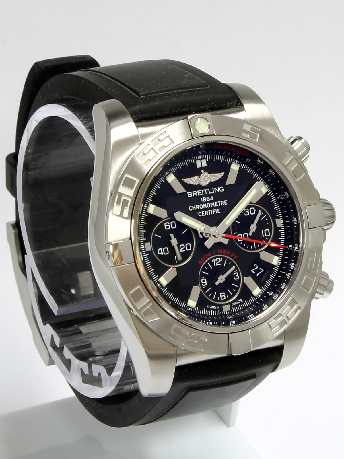 Breitling Chronomat 44 Mens Watch Black Dial Black Subdials AB0110