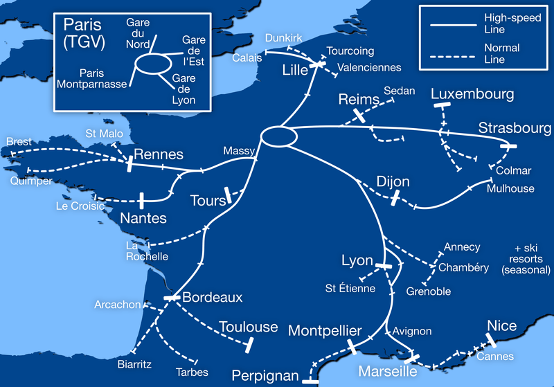 Pain Points Liés Au Tgv Inoui Carte Bar Overview maps of longdistance rail in Europe