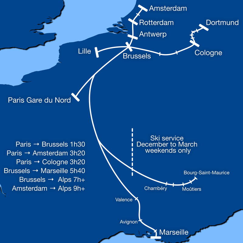 Carte Week End Thalys Overview maps of longdistance rail in Europe