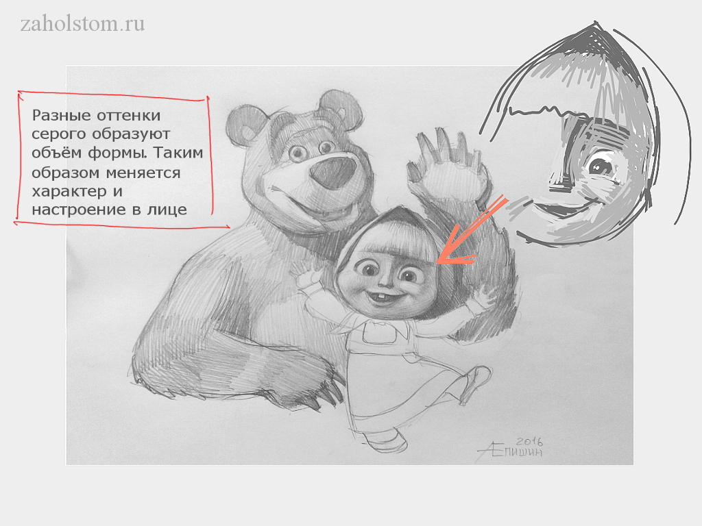 нарисовать машу из мультика