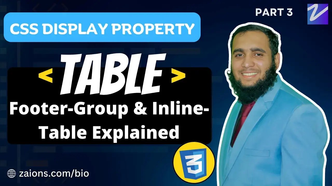 CSS Display Property TableFooterGroup & Explained Zaions
