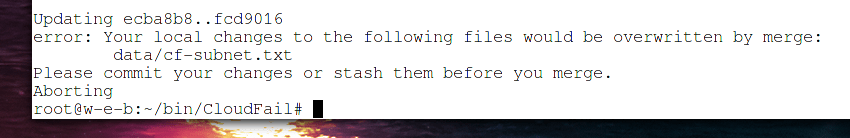 Ошибки git «Your local changes to the following files would be