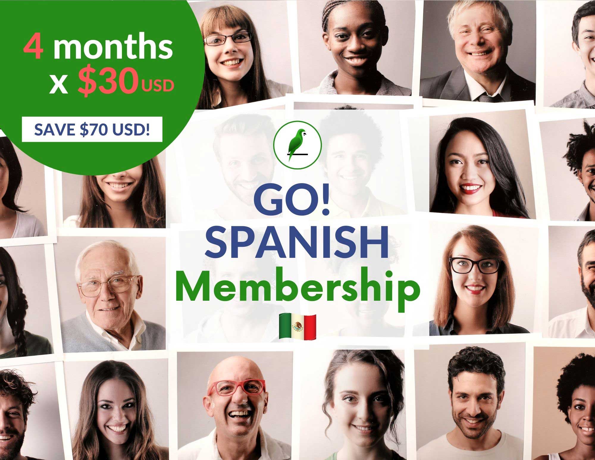 GO!SPANISH Membership 4 months x 30 USD ZALOA Languages