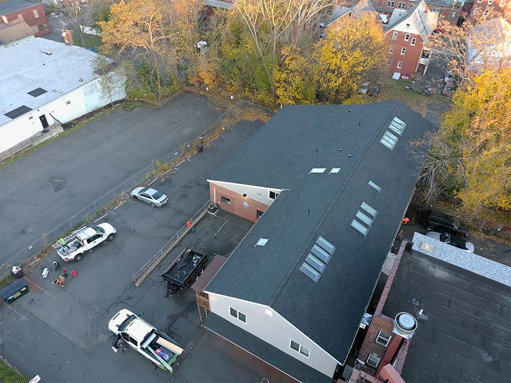 Commercial Building Downtown New Britain CT CT Roof Replacement and