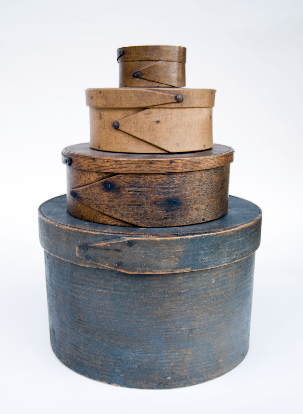 Sabbathday Lake Village Maine Shaker Pantry Box in Original Blue Gray