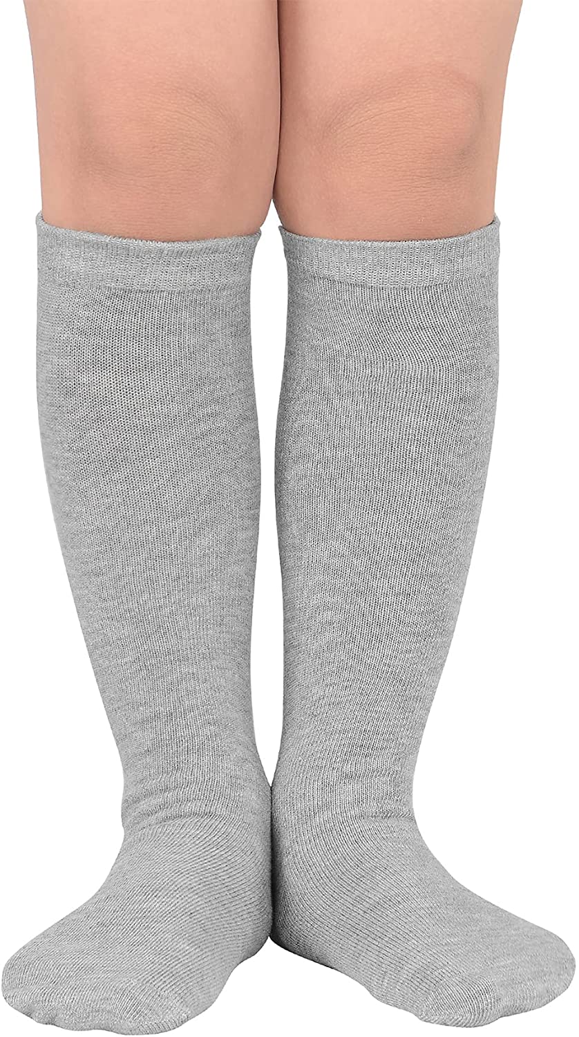 Zando Kids Toddler Soccer Socks Knee High Tube Socks Three Stripes