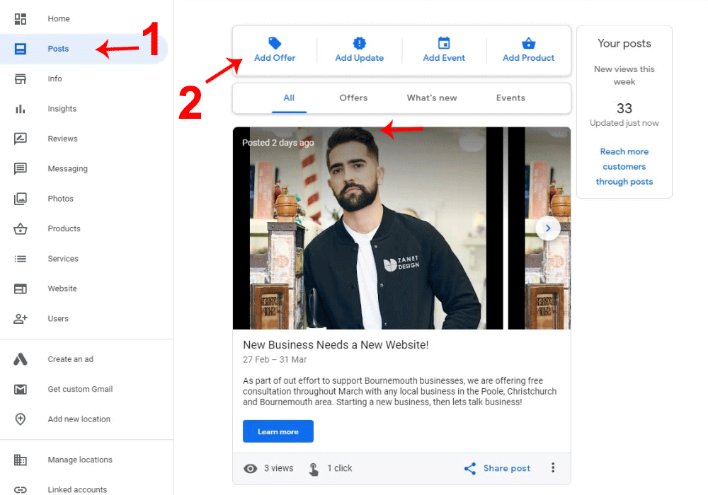Google My Business Posts Examples Add Offers To Rank Higher