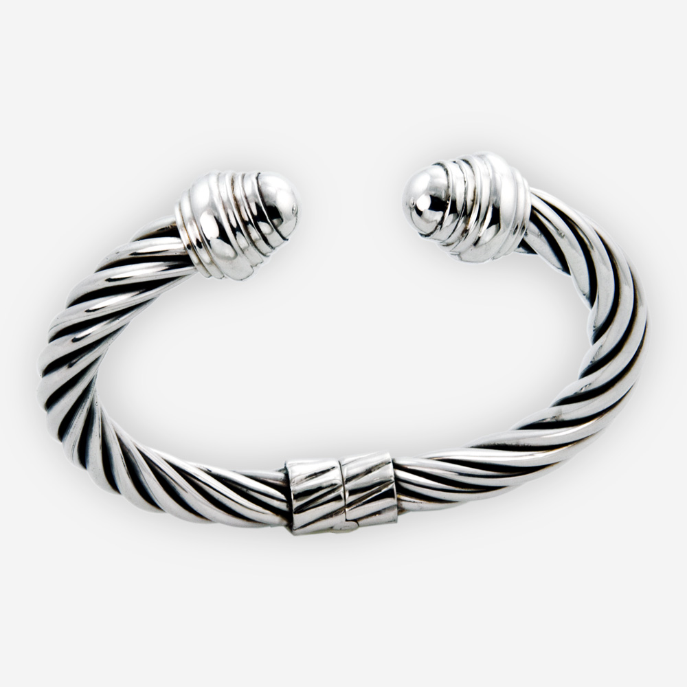 Thick Sterling Silver Twisted Cable Bracelet Zanfeld
