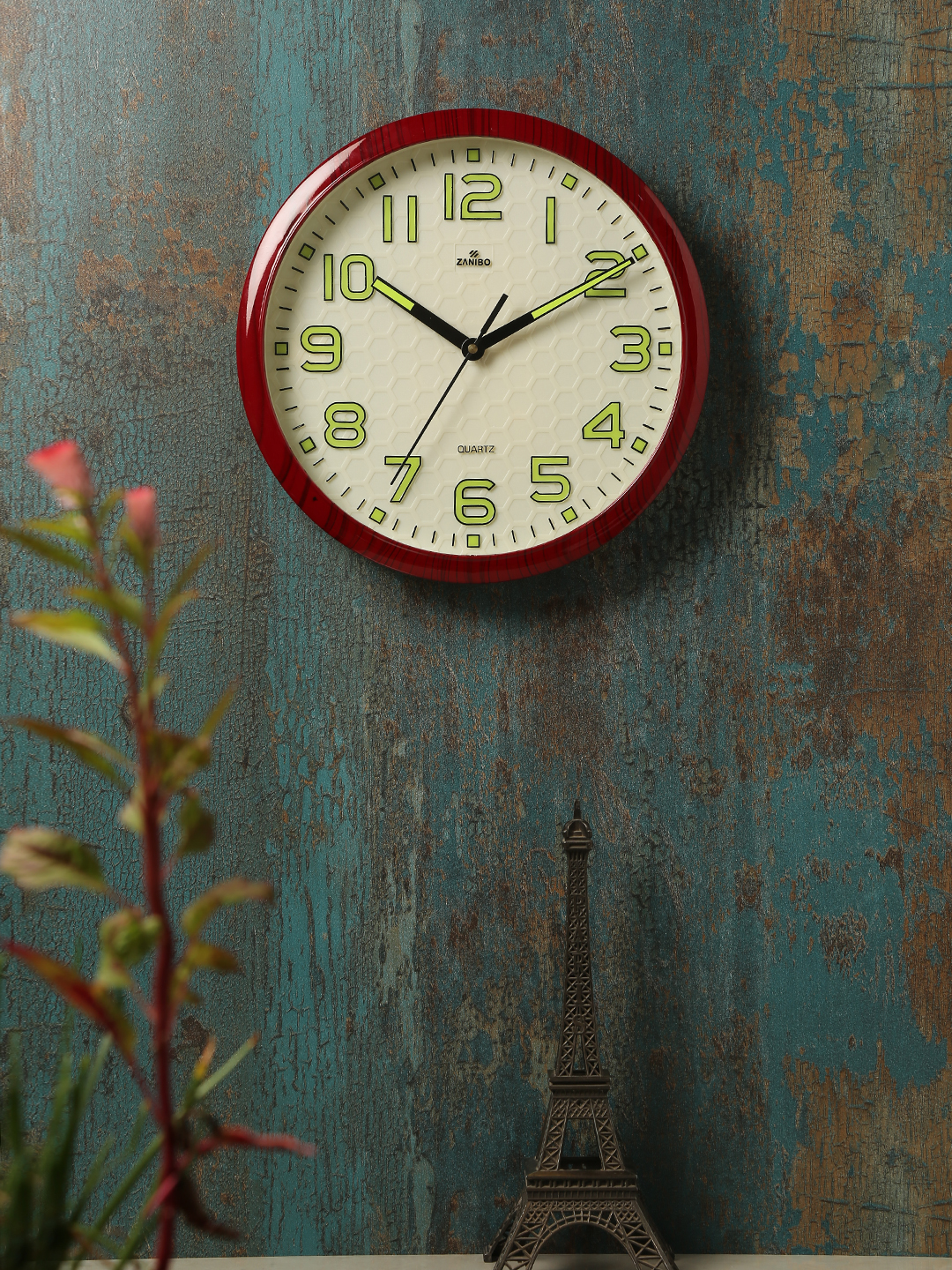 Zanibo Night Glow Round Plastic Wall Clock Zanibo