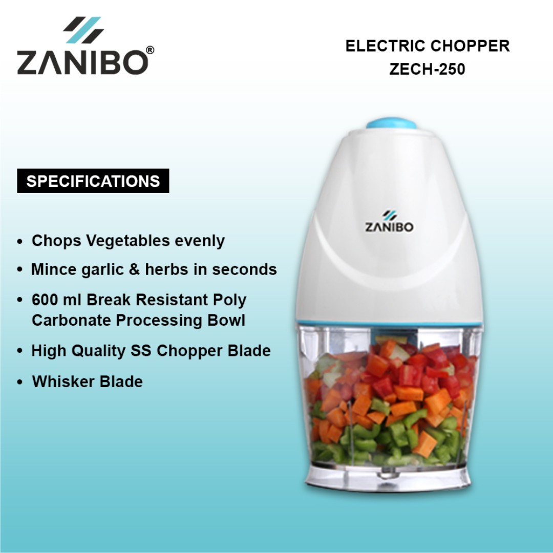 ZANIBO ZECH250 Electric Vegetable & Fruit Chopper for Kitchen Electric