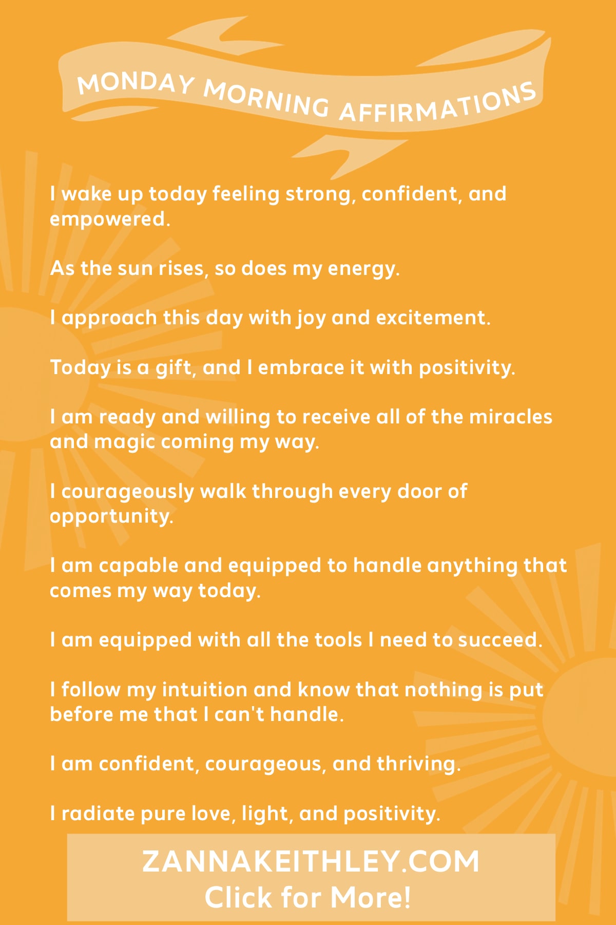 50 Monday Morning Affirmations for a Brand New Week Zanna Keithley