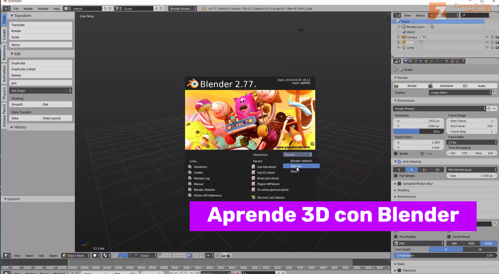 Introducción a la Interfaz de Blender Curso Completo