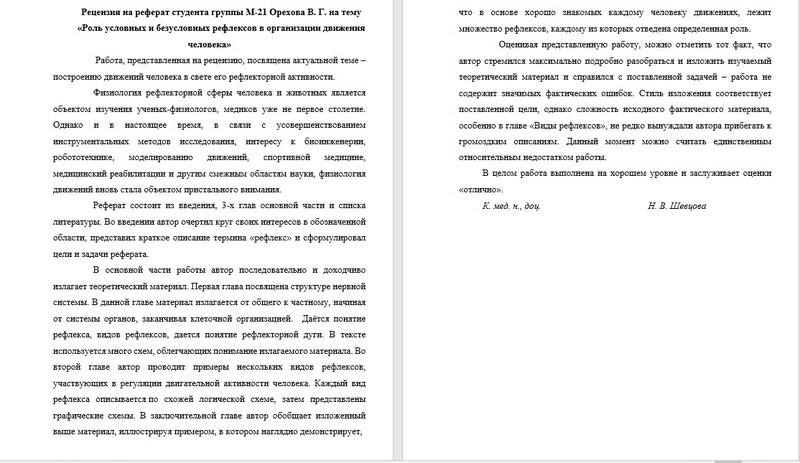 Рецензия на реферат как написать + пример