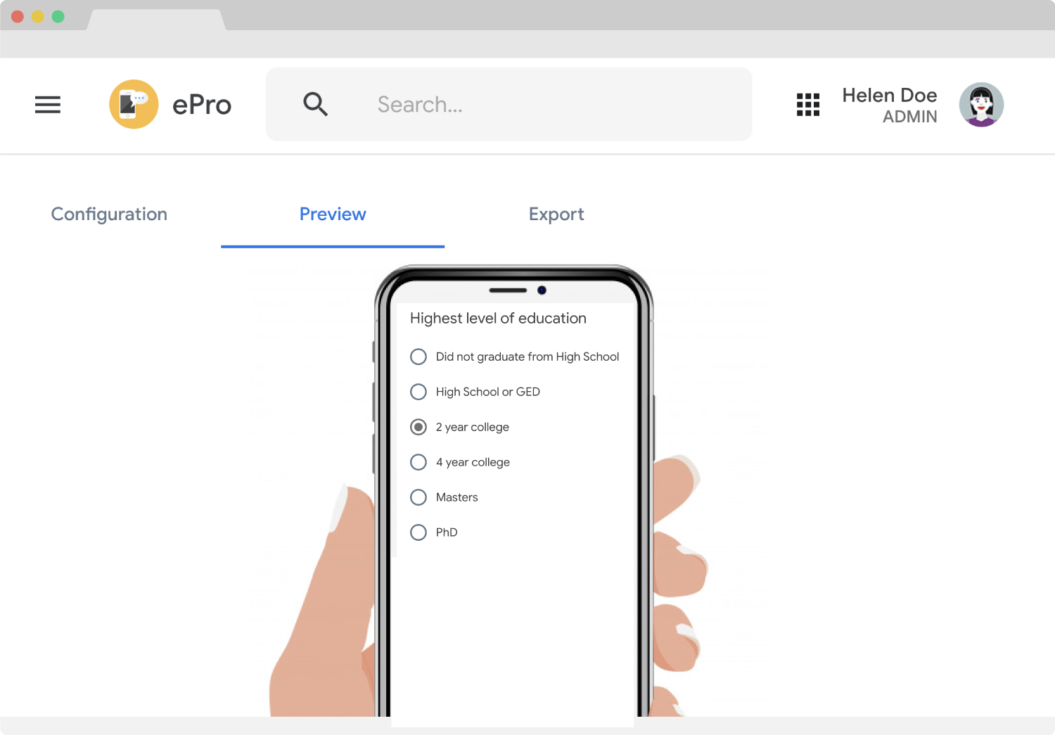 ePro - Build mobile applications. Collect data from mobiles. Track