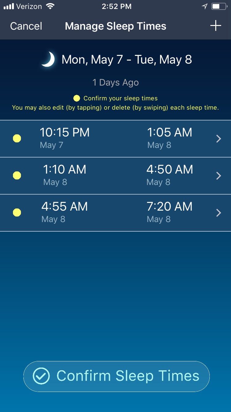How to Edit and Delete Sleep Times — SleepWatch Help Center