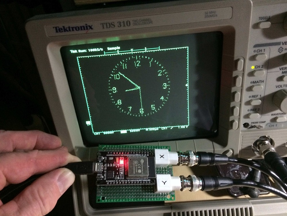 ESP32 Oscilloscope Clock