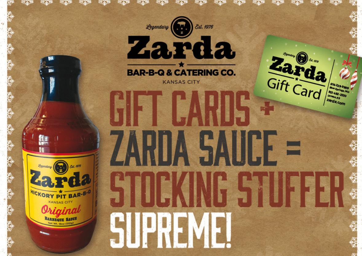 Zarda BarBQ and Catering in Kansas City » Buy a 25 Zarda Gift Card, Get a FREE bottle of Sauce!