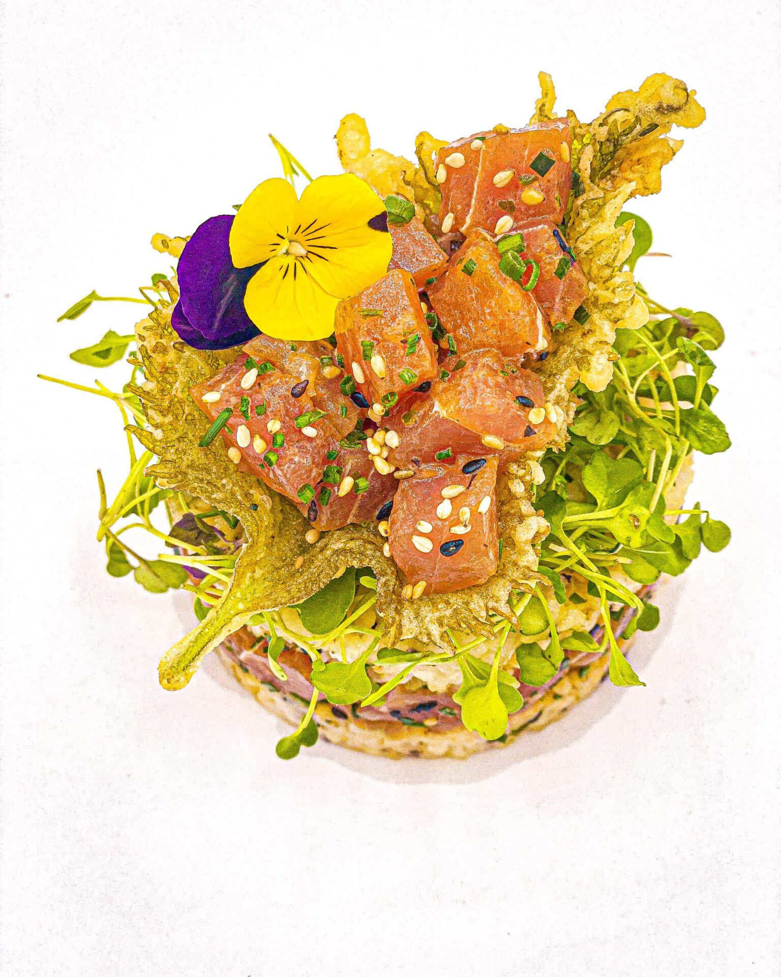 Tuna Tartare & Tempura Shiso Sushi Cake Zars Kitchen