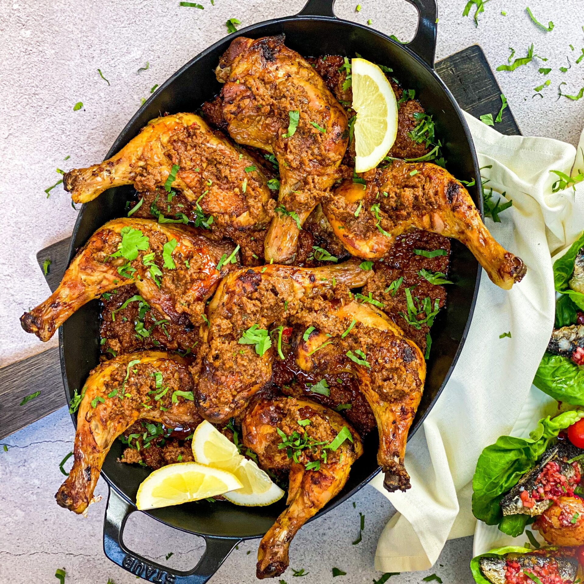 Baked Spicy Chicken Legs In A Creamy Coconut Peanut Sauce Zars Kitchen