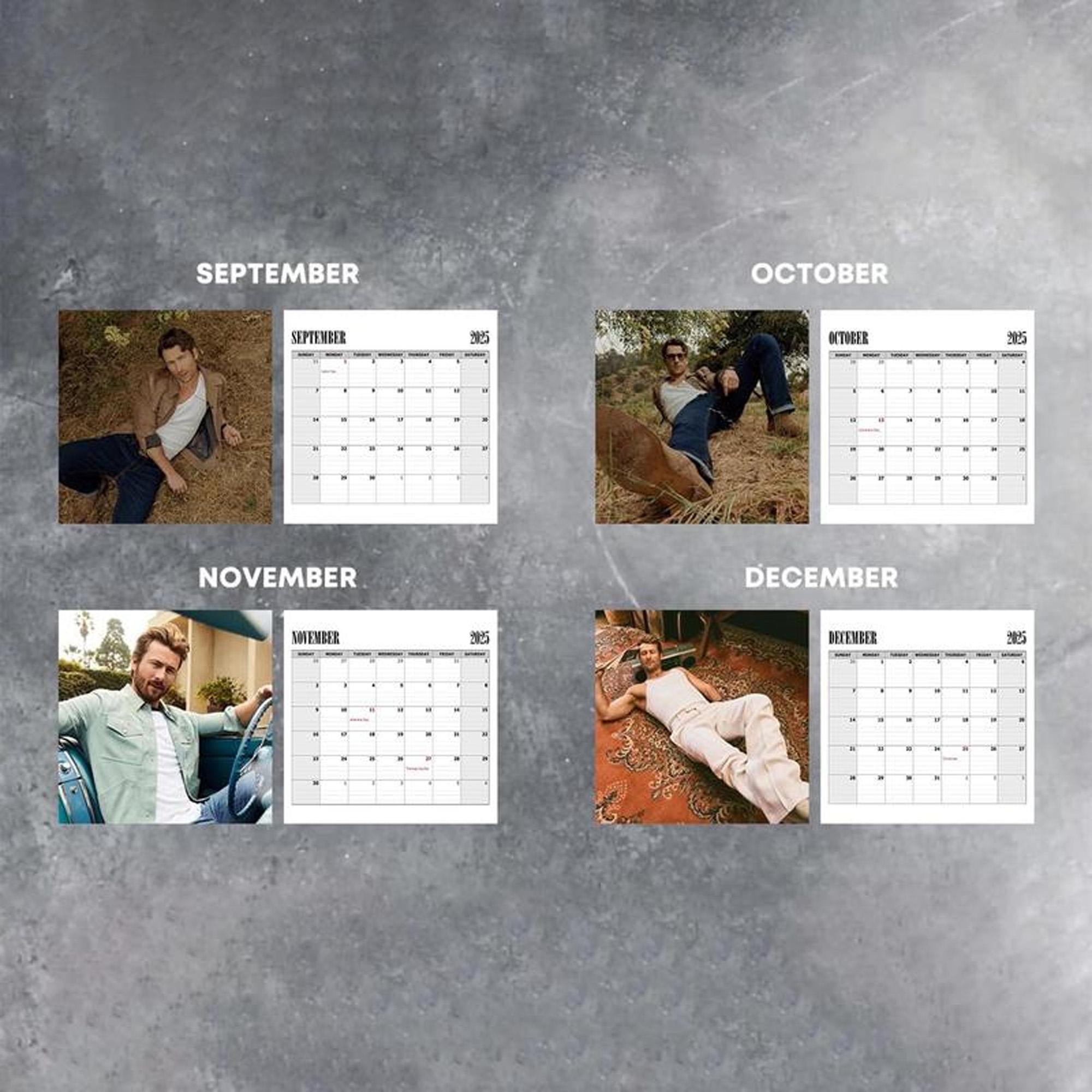 Glen Powell Calendar 2025 Zasperry