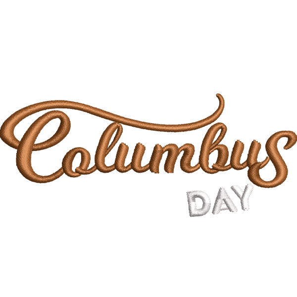 Columbus Day Letter Design Embroidery Designs by ZDigitizing