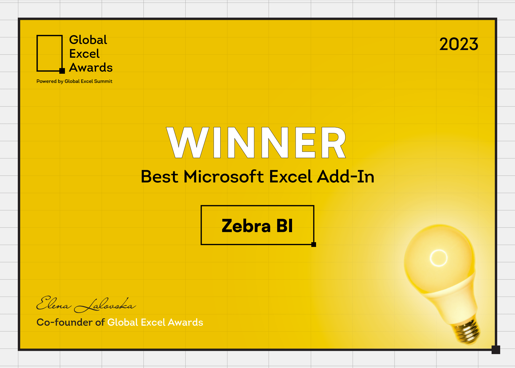 Zebra BI Named Best Microsoft Excel AddIn at Global Excel Awards
