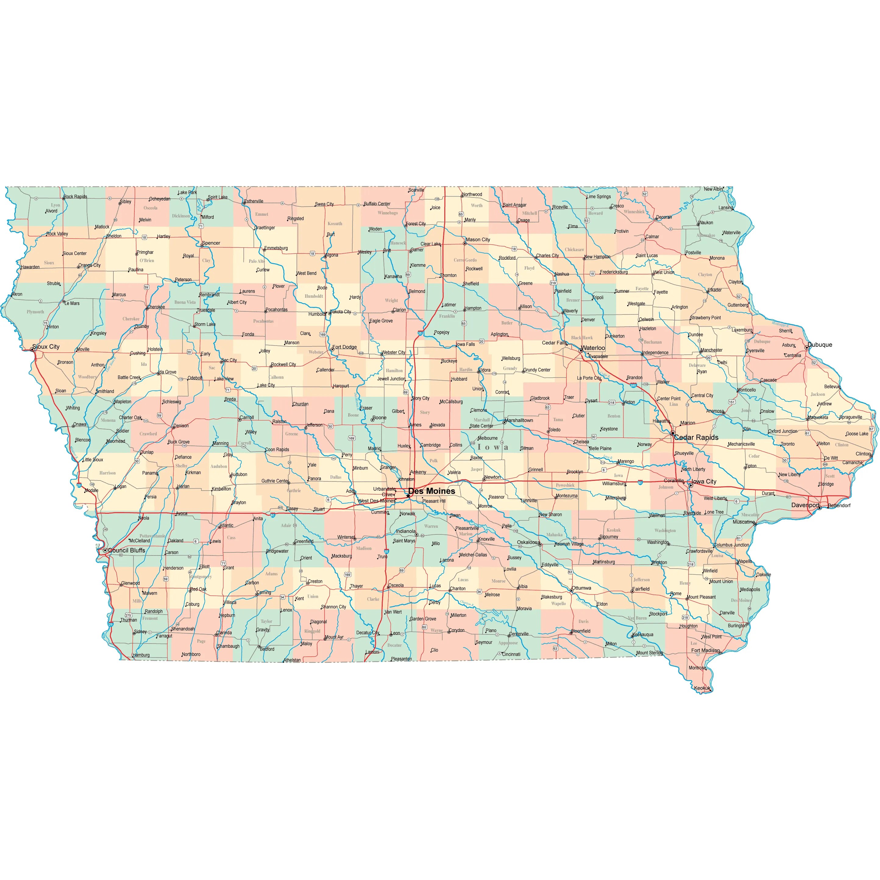 Iowa Department Of Transportation Road Maps Transport Informations Lane