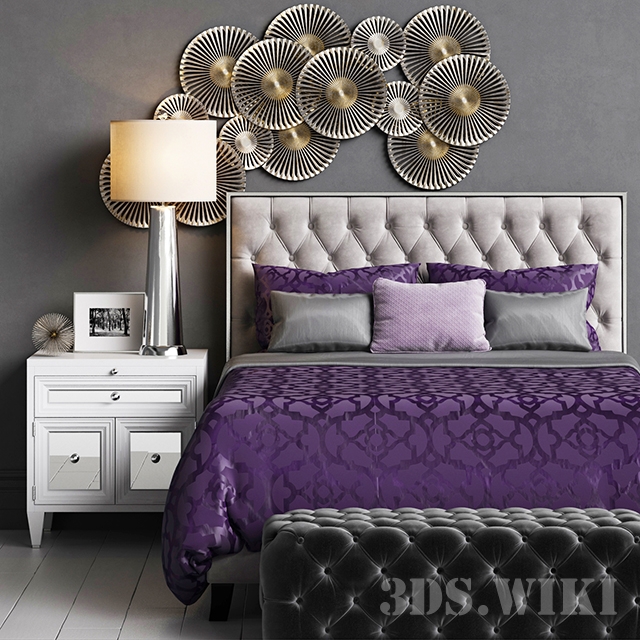 Double Bed Z Gallerie Prague Bed Download the 3D Model (4130