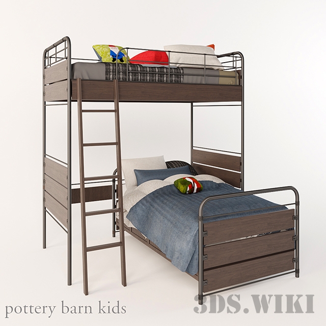 Bunk bed Owen Pottery Barn kids Download the 3D Model (5305
