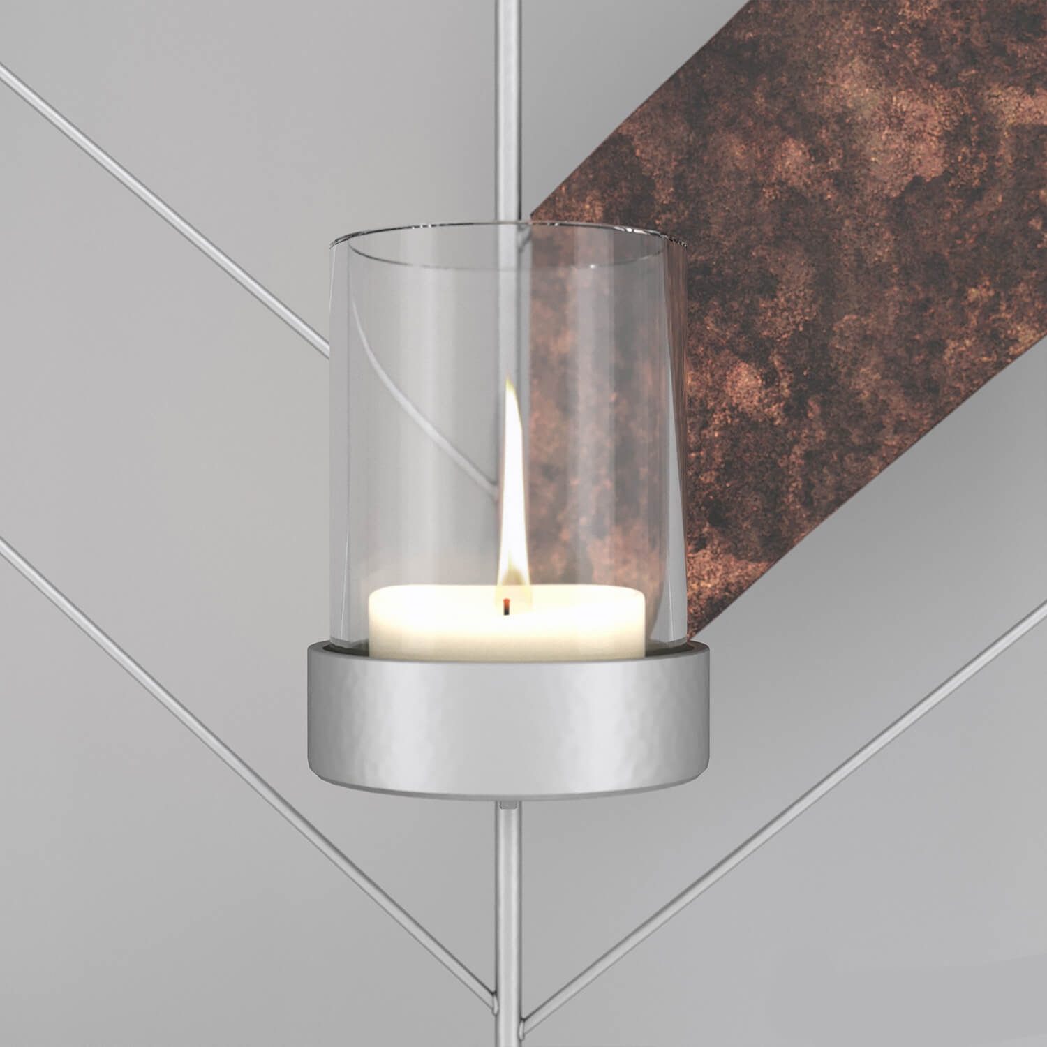 Chevron Metal Wall Candle Holder download 3d model