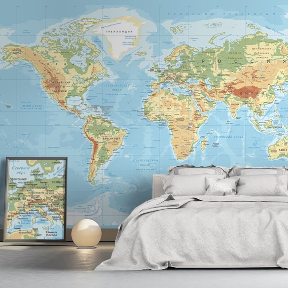 Wallpaper World map geographic, Dresswall Télécharger la texture