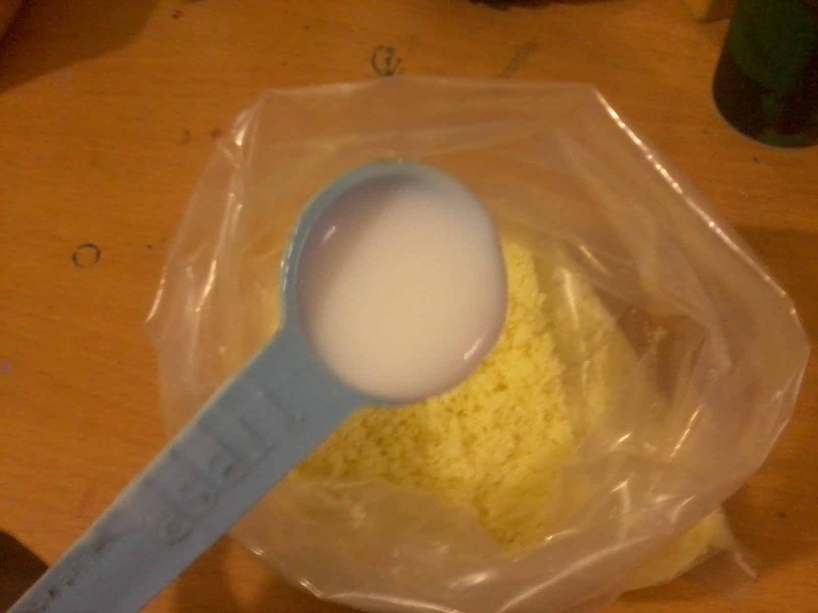 Add 2 tbs white Glue and mix well