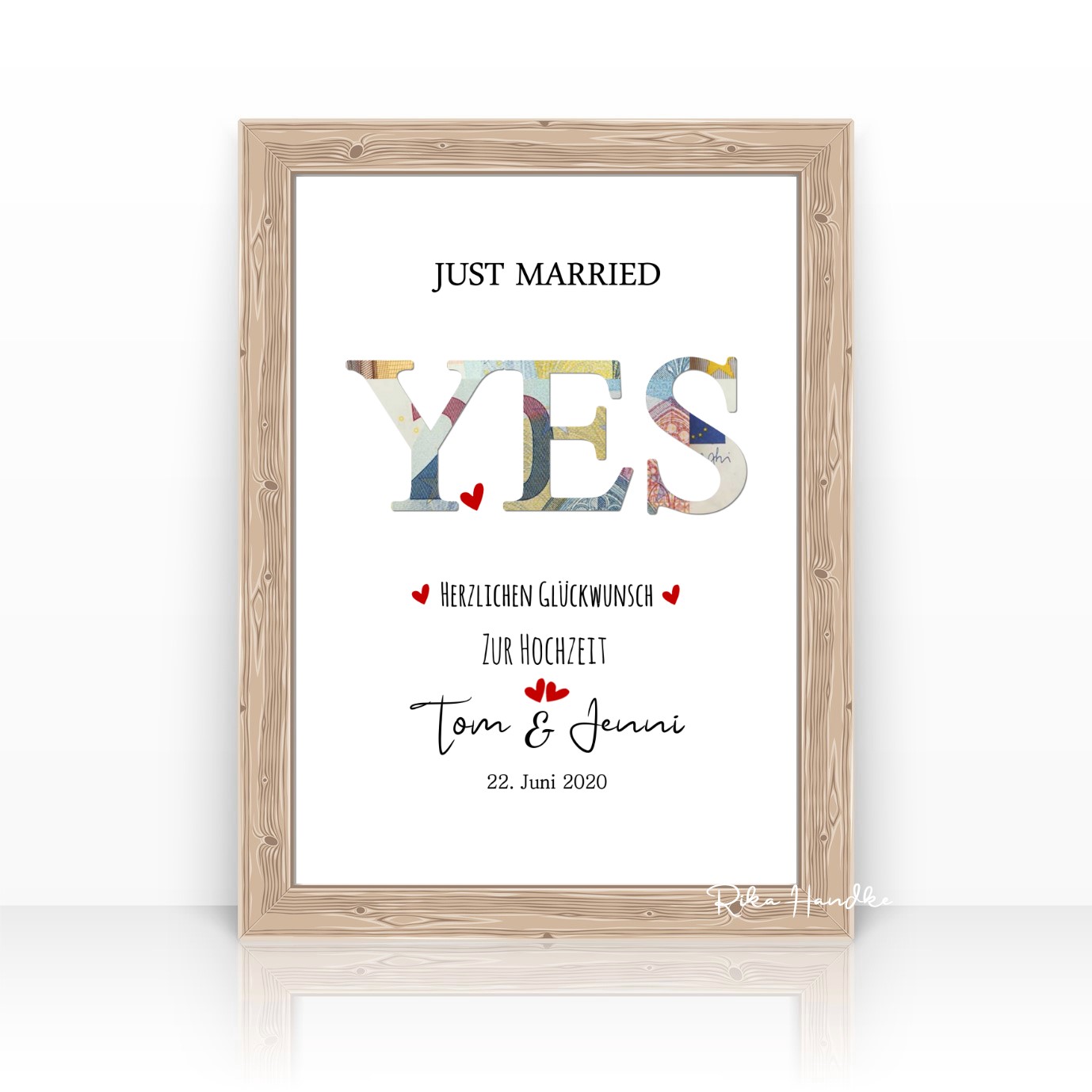 Hochzeit Geldgeschenk “YES” Hochzeitsgeschenk “YES / JA” A4
