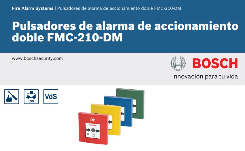 Bosch FMC210DMGR Pulsador de Alarma Analógico para Interiores color