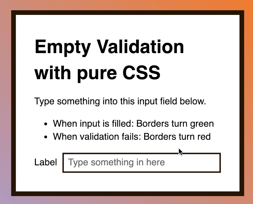 Checking if an input is empty with CSS Zell Liew
