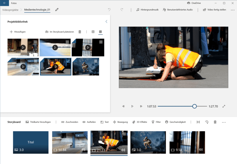 Quickstart VideoEditor (FotosApp) in Windows 10 ZEMBI