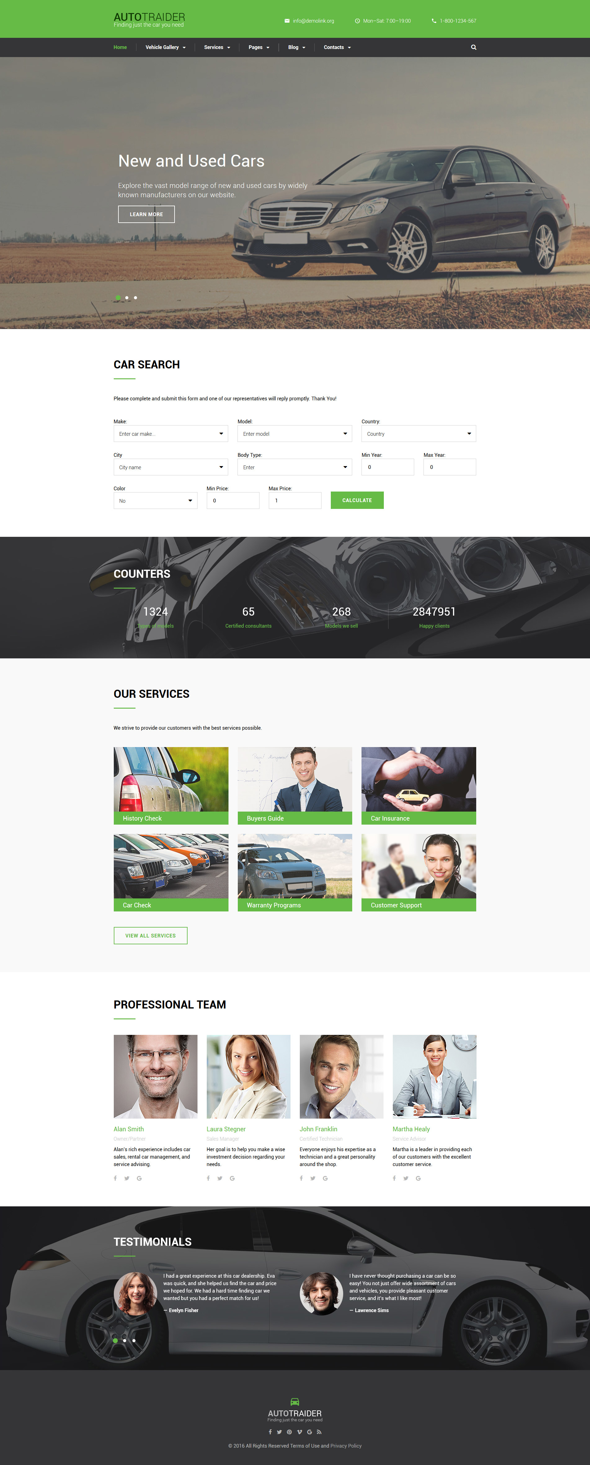 AutoTrader Website Template Zemez HTML